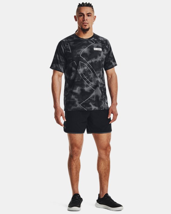 Men's UA Tech™ Printed Short Sleeve in Black image number 2